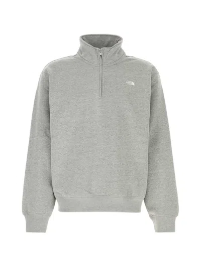 The North Face Grey Cotton Blend Sweatshirt In Gray
