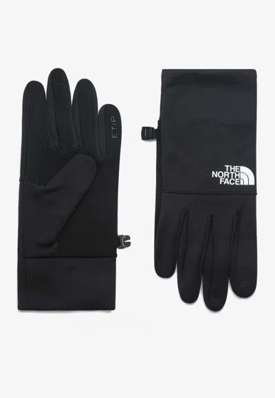 The North Face Etip Logo Patch Gloves In Black