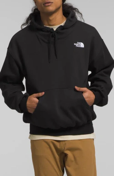 The North Face Black Embroidered Hoodie In Tnf Black