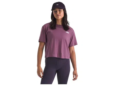 The North Face Evolution Simple Dome Crop Relaxed Short Sleeve T-shirts In Purple