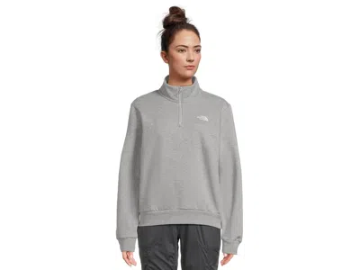 The North Face Evolution Simple Dome Regular 1/4 Zip Women's Sweatshirt Tnf Pale Grey Heather: Lg, Cotton/polyester In Purple