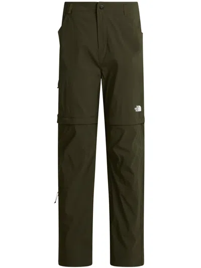 The North Face Exploration Straight Convertible Trousers In Green