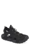 The North Face Explore Touch-strap Drawstring Sandals In Black/black