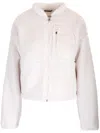 The North Face Fleece Jacket With High Collar And Pockets In White