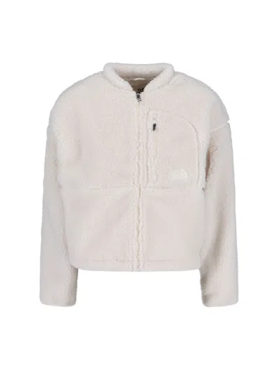 The North Face Fleece Jacket With High Collar And Pockets In White