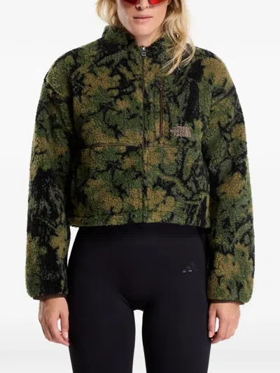 The North Face Extreme Pile Floral-print Jacket In Green