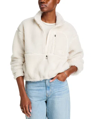 The North Face Off-white Extreme Pile Sweatshirt In White Dune/tnf Black