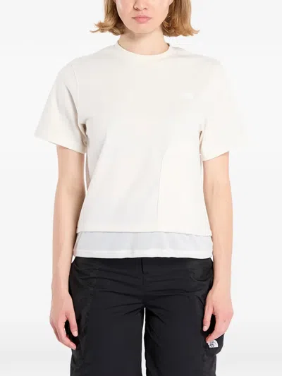 The North Face Fabric Mix Ss Tee Chest Logo T-shirt In White
