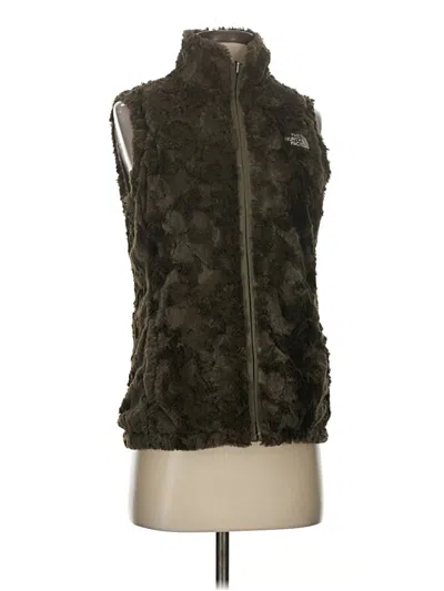 Pre-owned The North Face Faux Fur Vest In Brown