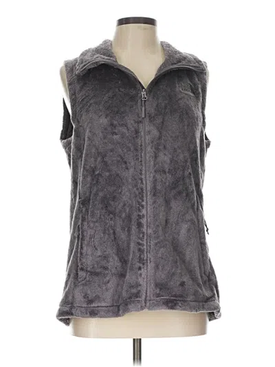 Pre-owned The North Face Faux Fur Vest In Gray