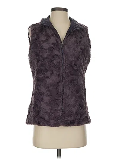 Pre-owned The North Face Faux Fur Vest In Purple