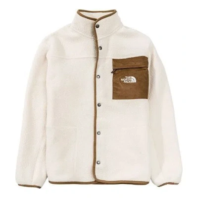 The North Face Fleece Winter Jacket 'white' In Brown