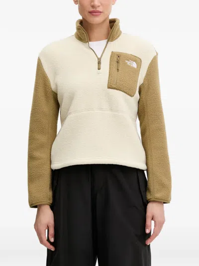 The North Face Fleece-texture Quarter-zip Sweatshirt In Neutral
