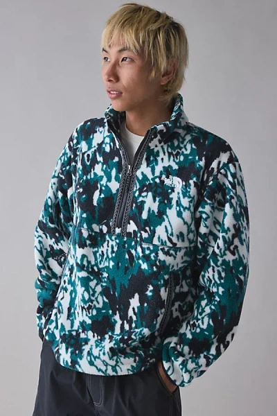 The North Face Fleeski Patterned Quarter Zip Fleece Sweatshirt In Deep Nori, Men's At Urban Outfitters In Green