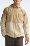 The North Face Flyweight Wind Resistant Zip Hoodie In Khaki Stone/ Gravel