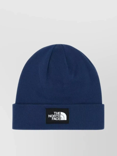 The North Face Foldable Cuffed Stretch Beanie With Ribbed Texture In Blue