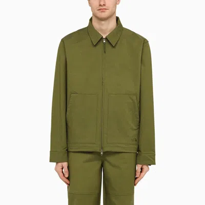 THE NORTH FACE FOREST GREEN ZIPPED SHIRT JACKET