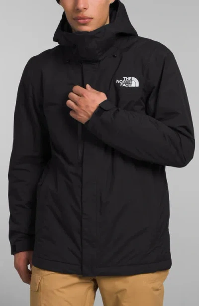 The North Face Embroidered-logo Hooded Jacket In Black