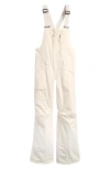 The North Face Freedom Insulated Waterproof Snow Bib Overalls In White Dune