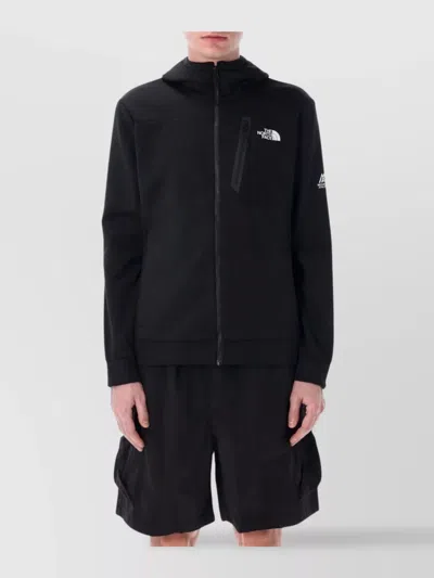 The North Face Full Zip Fleece With Hood And Pockets In Black