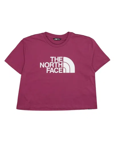 The North Face Girl's Mini Short Sleeve Crop Easy Tee In Purple