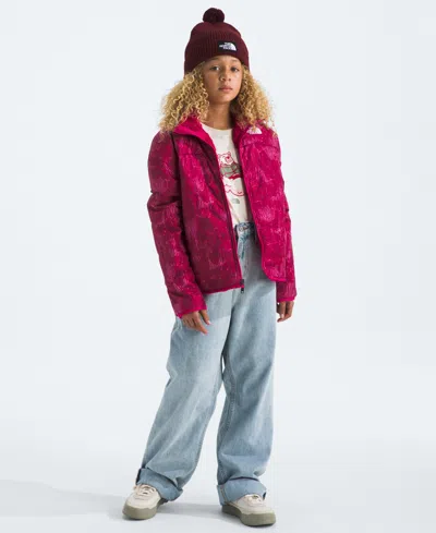 The North Face Kids' Girls 6-16 Reversible Shasta Full-zip Printed Jacket In Pink