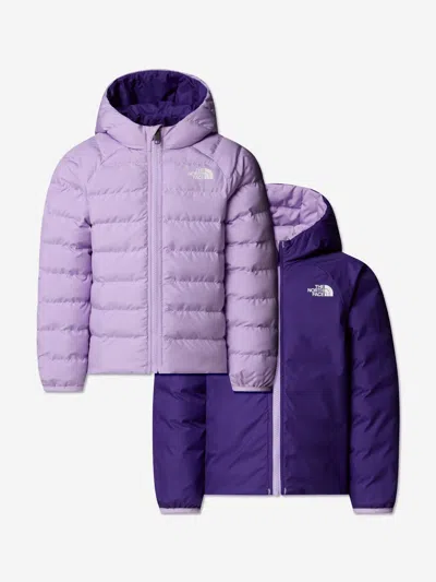 The North Face Kids'  Girls Reversible Perrito Hooded Jacket In Purple