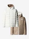 The North Face Girls Reversible Perrito Hooded Jacket In White