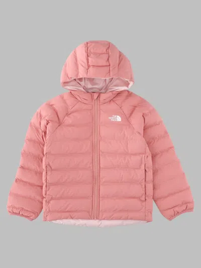 The North Face Girls Reversible Puppy-themed Puffer Jacket In Pink
