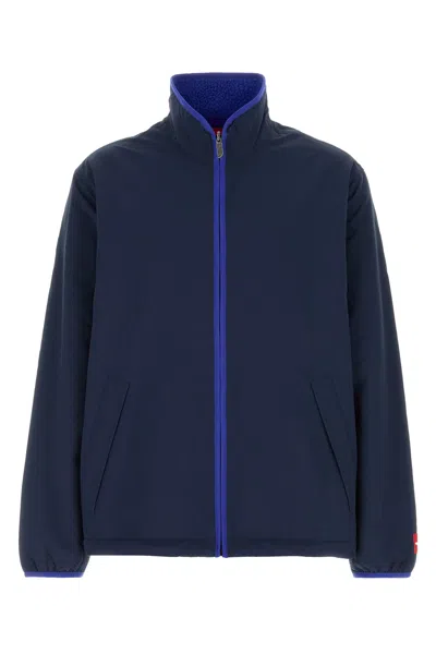 The North Face Nylon Reversible Jacket High Collar Pockets In Blue