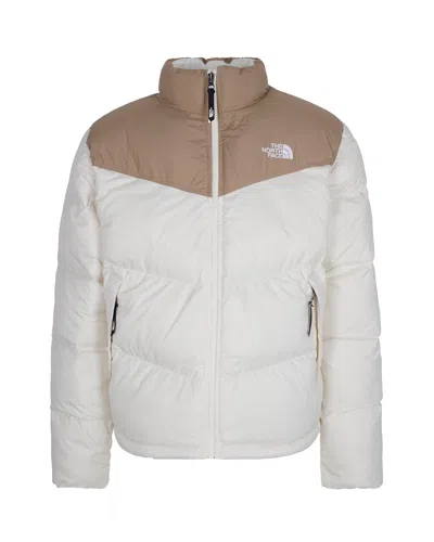 The North Face Saikuru Colour-block Puffer Jacket In White
