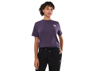 The North Face Glacier Drift Relaxed Short-sleeve T-shirts Women's Sweatshirt Endless Dusk: Xs, Cotton In Purple