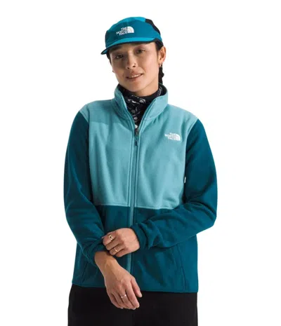 The North Face Glacier Fleece Jacket Women Blue Navy Full Zip Pockets Gbo1829 In Multi