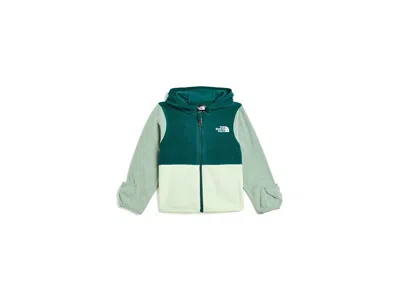 The North Face Glacier Full Zip Hoodie (infant) Kid's Coat Pacific Teal/calcified Lime/slate Moss: 6-12 Months, Pol In Green