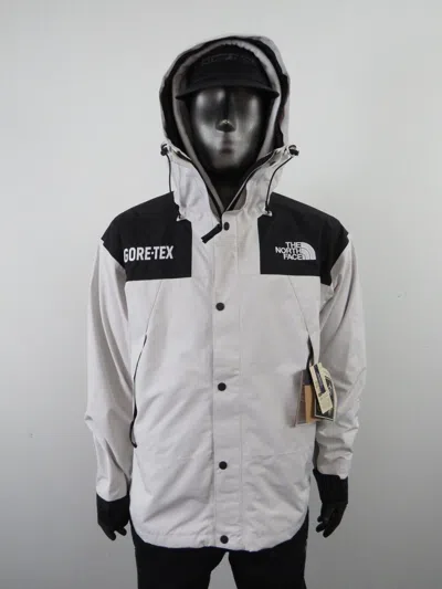 Pre-owned The North Face Gore Tex Gtx Mountain Full Zip Hooded Dryvent Jacket - Gardenia In Gardenia White / Tnf Black / Tnf White Logo