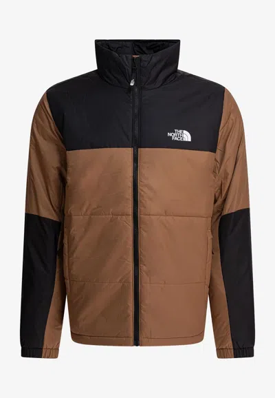 The North Face Gosei Logo Print Puffer Jacket In Brown