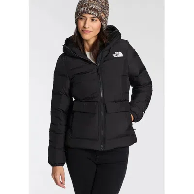 The North Face Gotham Puffer Jacket Women's Black Full Zip Hooded Ddr478