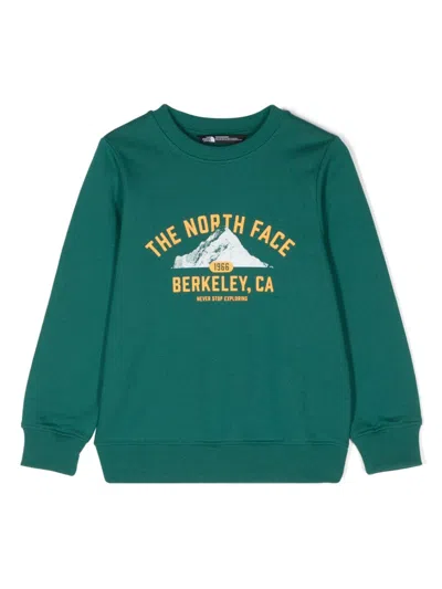 The North Face Kids' Branded-print Relaxed-fit Cotton-jersey Sweatshirt 5-16 Years In Evergreen