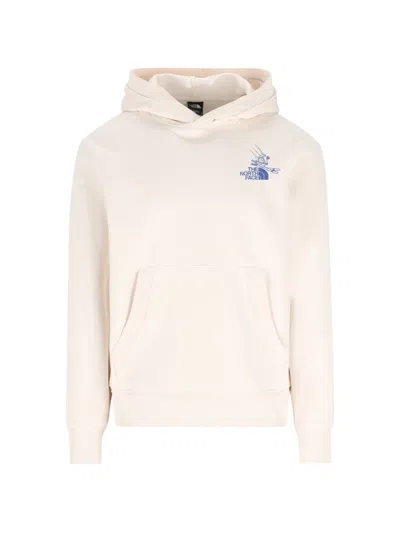 The North Face Graphic-print Hoodie In Neutral