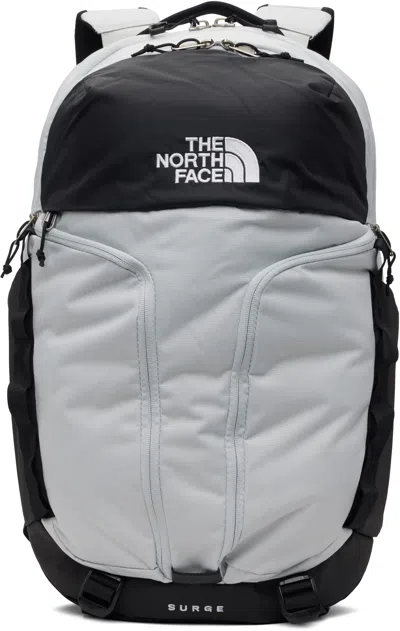 The North Face Gray & Black Surge Backpack In Tin Gry Hthr/blk 51s