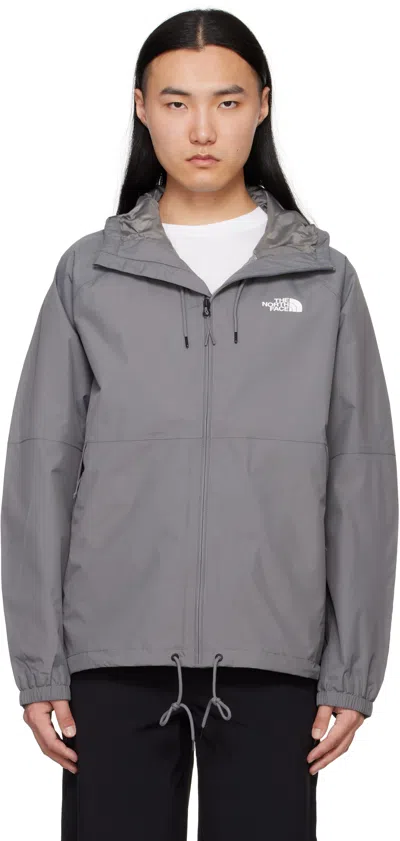 The North Face Gray Antora Rain Jacket In Smoked Pearl-npf 4gu