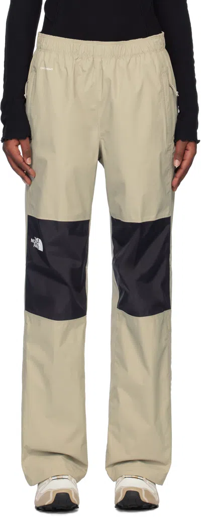 The North Face Gray Antora Rain Trousers In 5if Clay Grey/tnf Bl