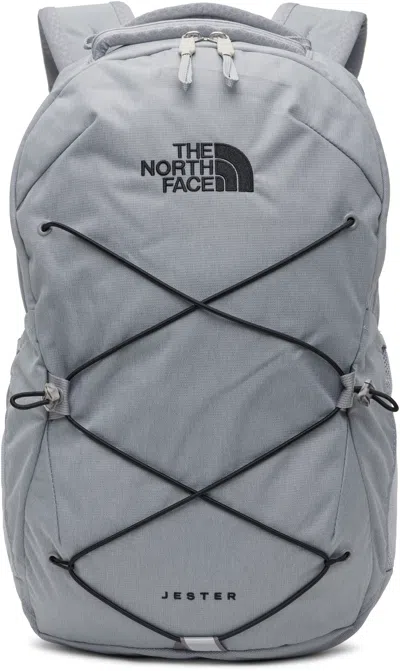 The North Face Gray Jester Backpack In Mid Gry Hthr/blk Aie