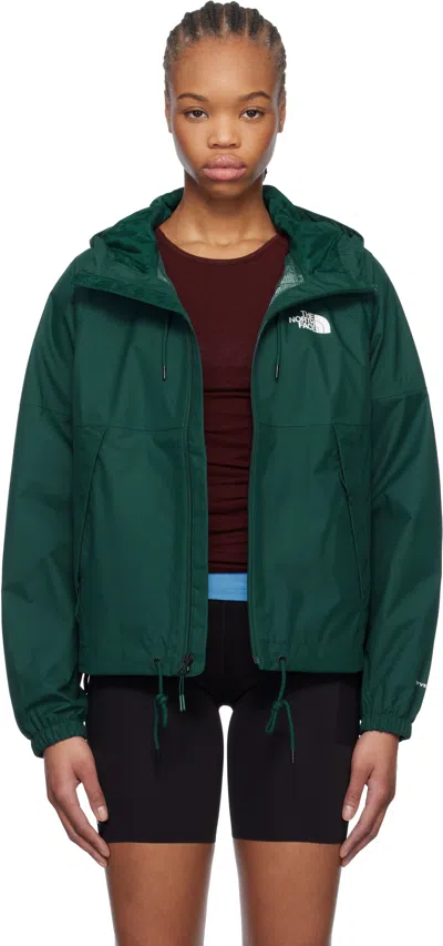 The North Face Green Antora Rain Jacket In 6gi Deep Nori
