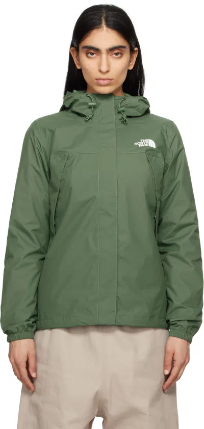 The North Face Green Antora Rain Jacket In Hch Duck Green