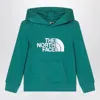 The North Face Green Hooded Sweatshirt In Blue