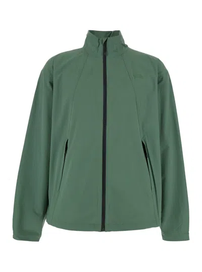 The North Face Green Jacket With High Neck And Embossed Logo On The Front In Tech Fabric Stretch Man