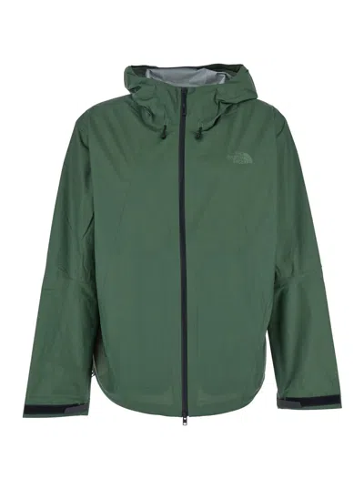 The North Face Green Jacket With Logo Printed On The Front In Tech Fabric Man