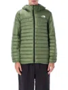 The North Face Hooded Quilted Padded Jacket In Green