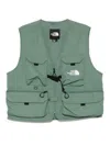 The North Face Sleeveless Mesh Buckle Front Pockets Jackets In Green